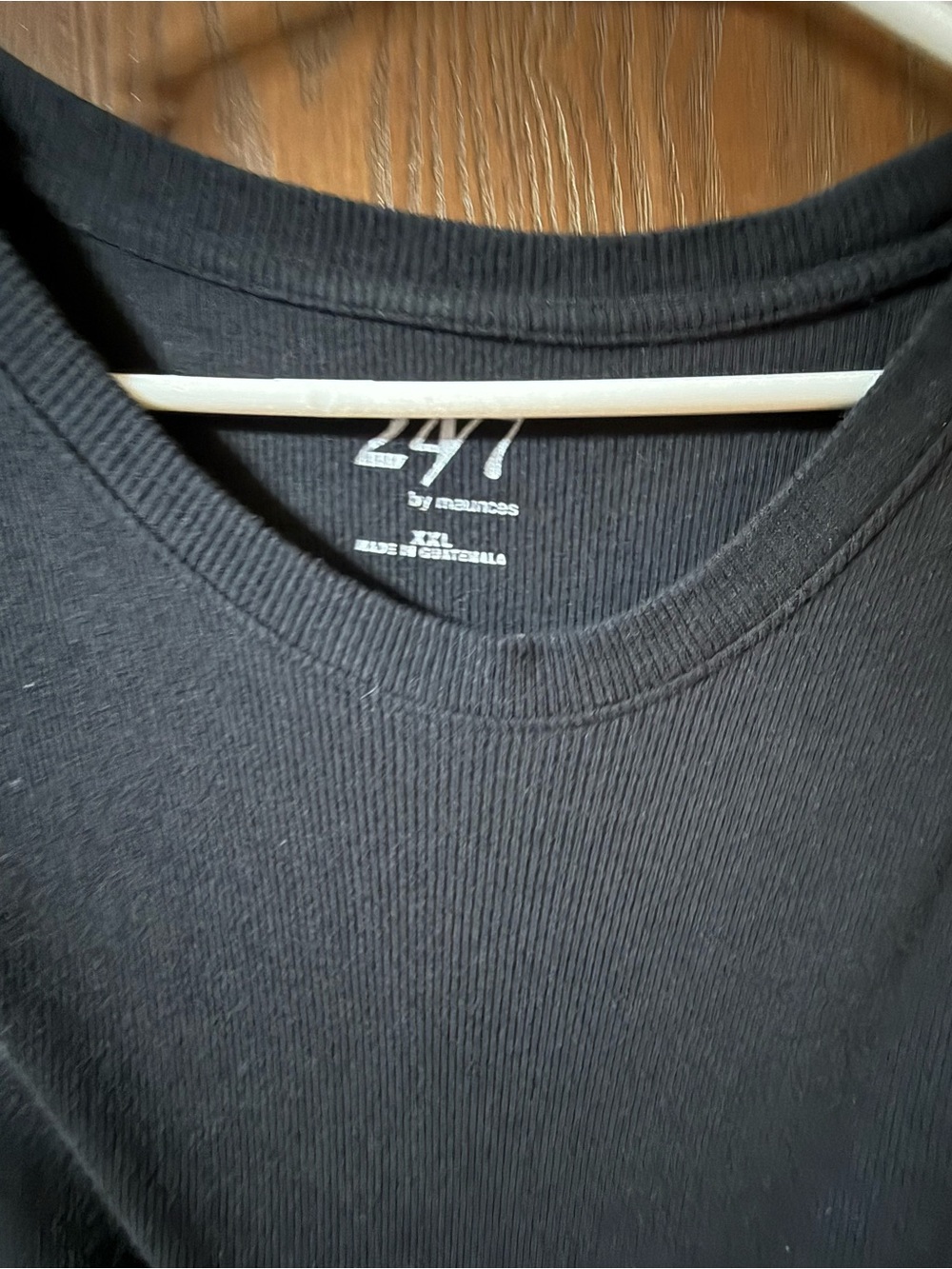 Maurices Black Ribbed Long Sleeve Tee Crewneck